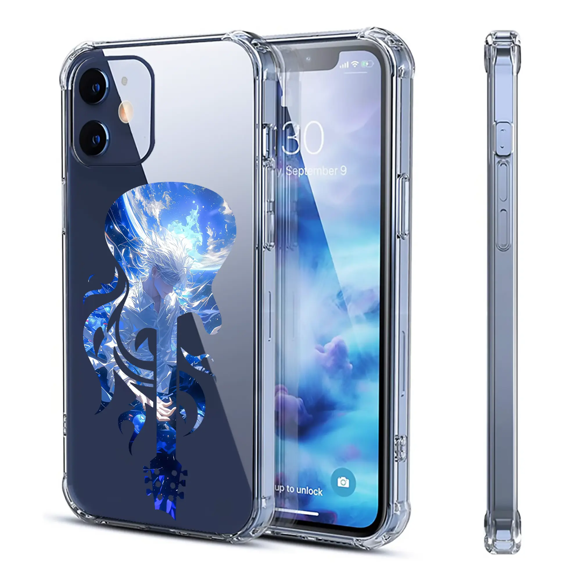 呪術廻戦 グッズ,五条 悟 - IPhone 12シリーズ対応 ・ 透明スマホケース ・ クリアソフトケース ・ TPU素材 ・ 耐衝撃 ・ 高密着 ・ 防汚 防指紋 ・ 簡単着脱